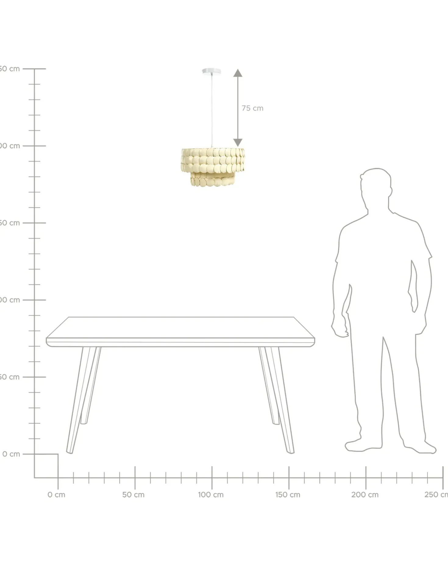 Lampadario KOTMALE Guscio di cocco Beige chiaro