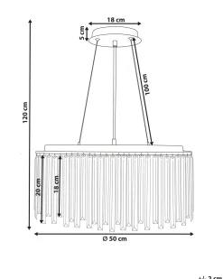 Lampadario LAMEIRA Vetro Argento