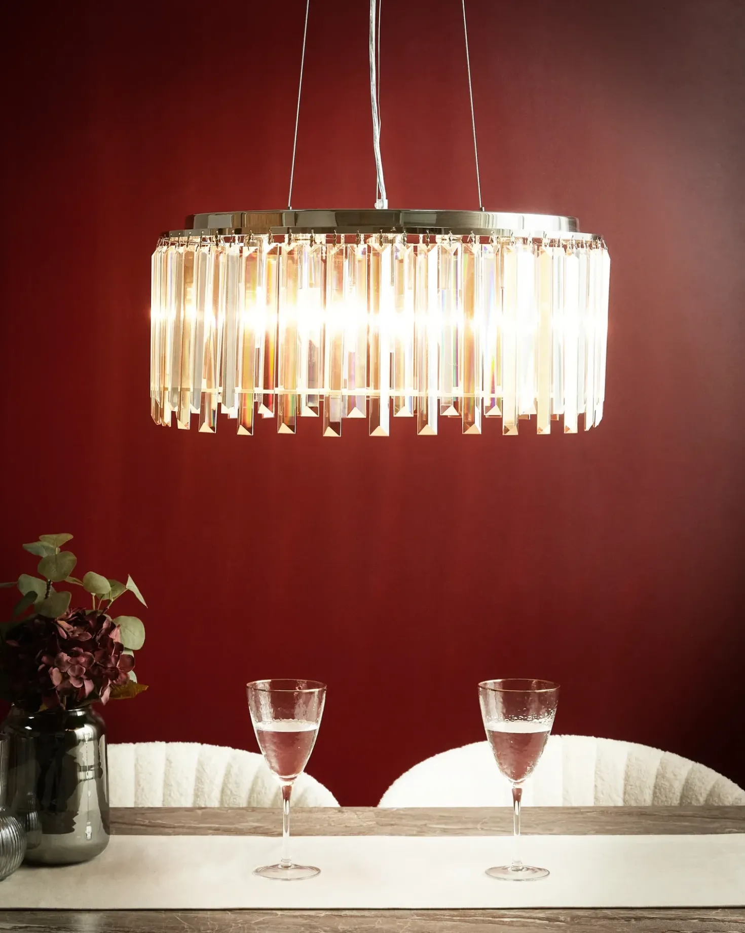 Lampadario LAMEIRA Vetro Argento