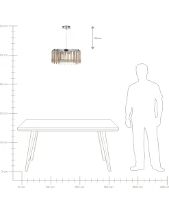 Lampadario LAMEIRA Vetro Argento