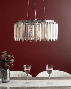 Lampadario LAMEIRA Vetro Argento