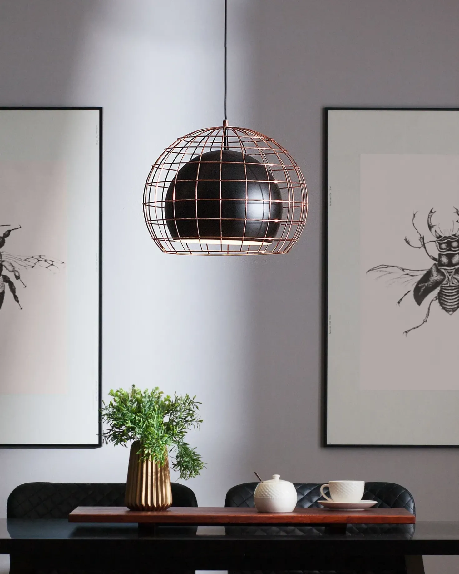 Lampadario LIRI Metallo Nero