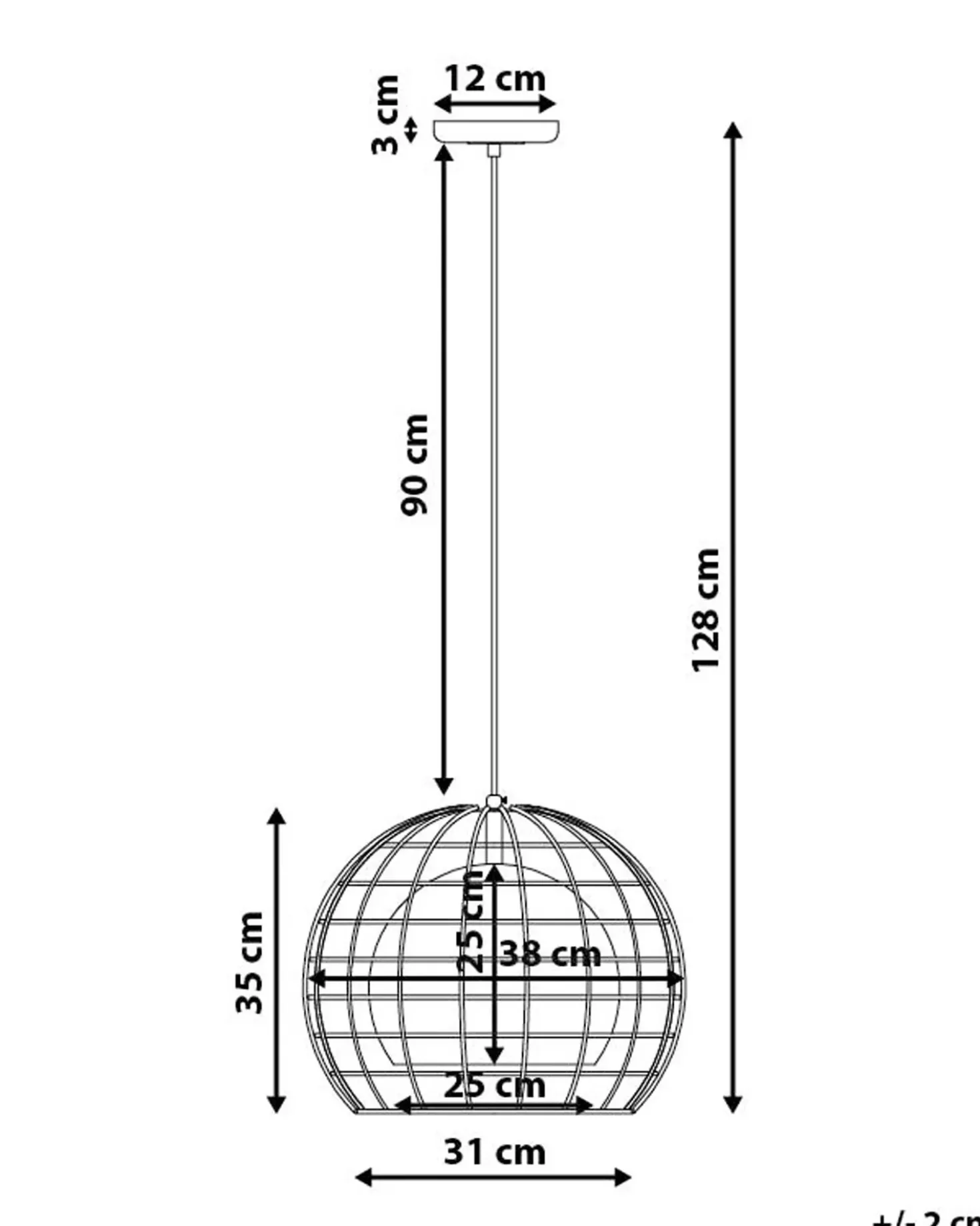 Lampadario LIRI Metallo Nero