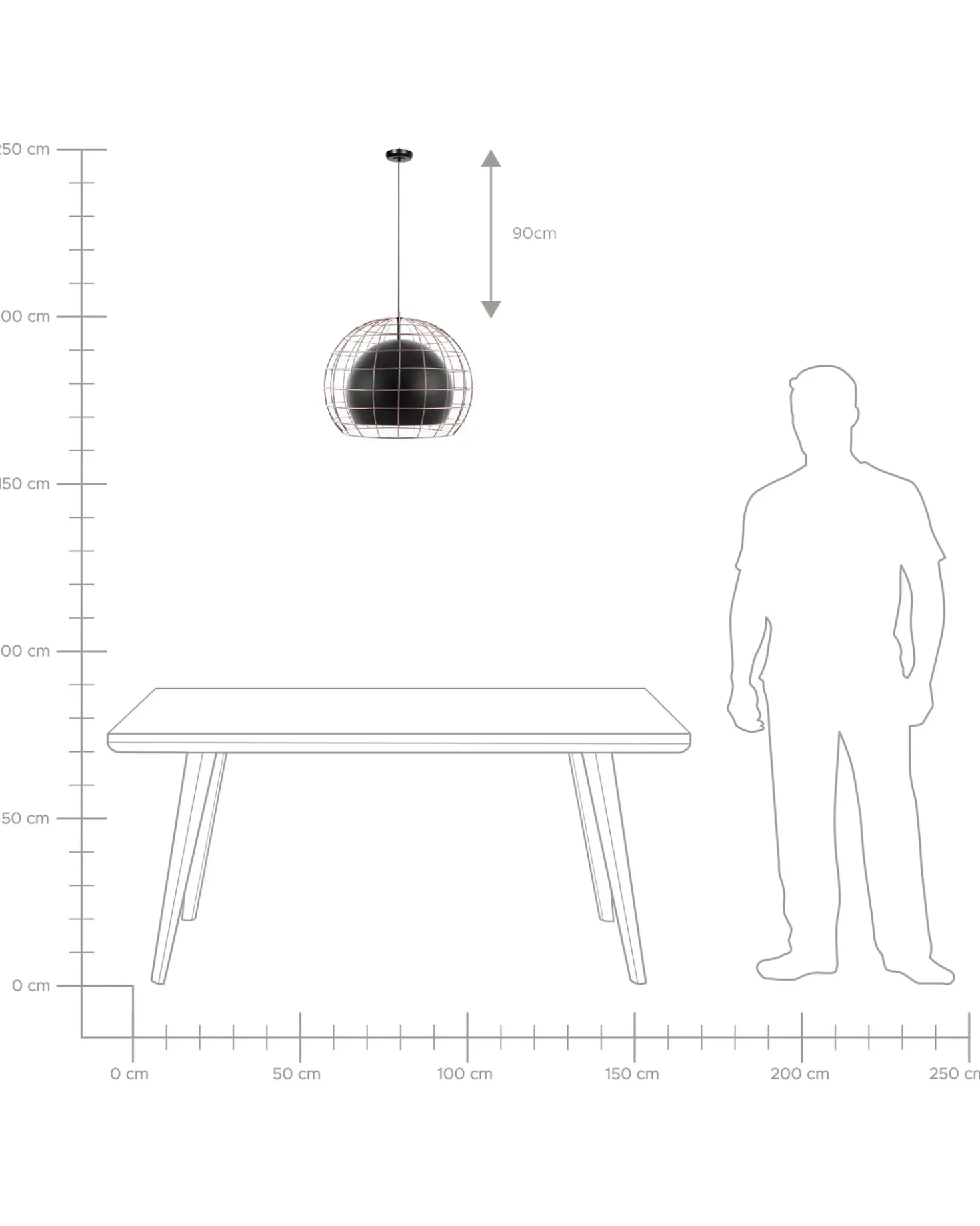 Lampadario LIRI Metallo Nero
