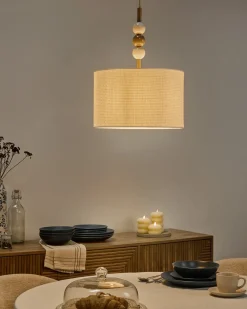 Lampadario LOKY Metallo Bianco/Beige