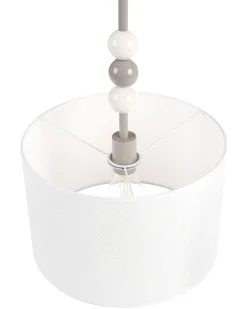 Lampadario LOKY Metallo Bianco/Beige
