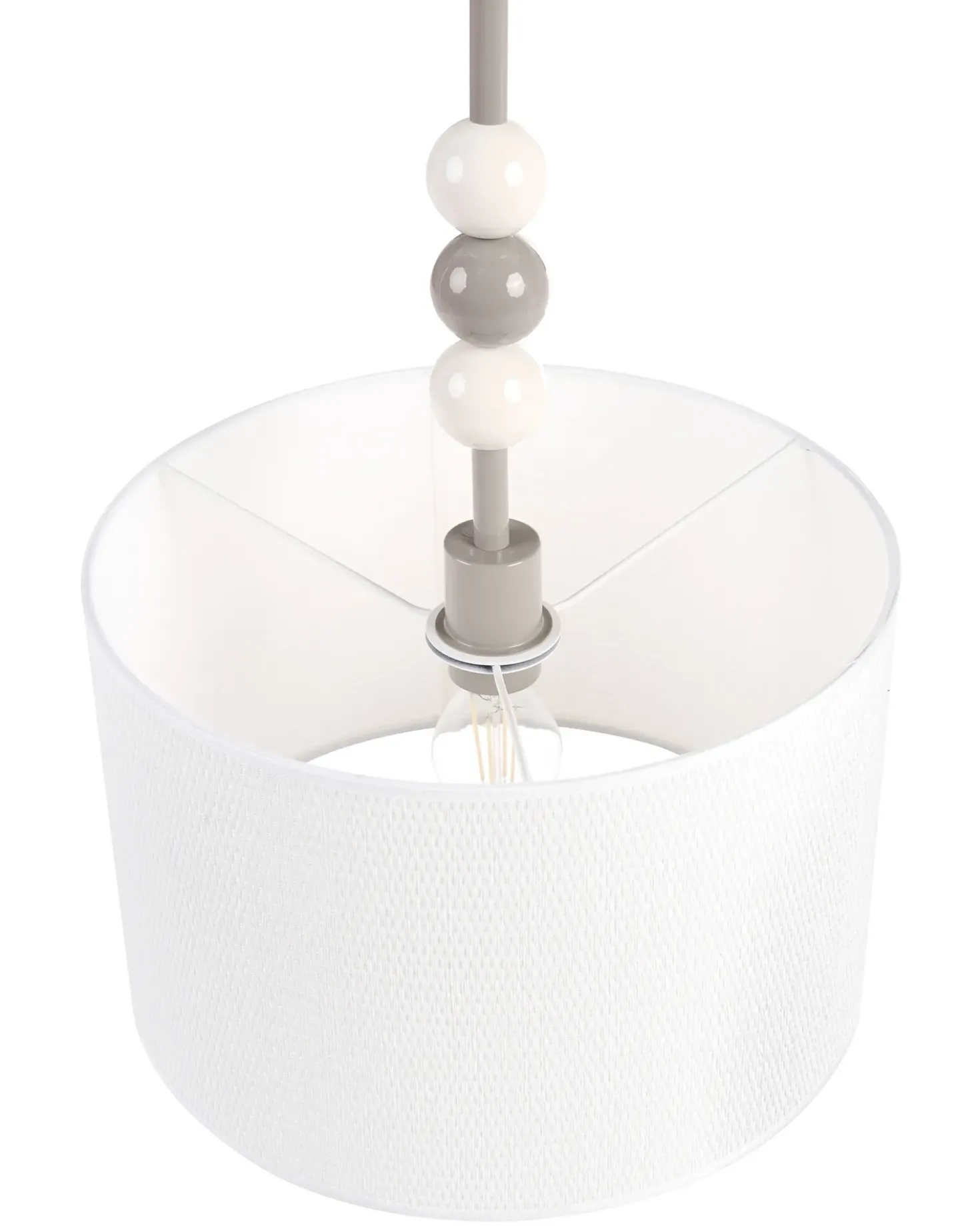 Lampadario LOKY Metallo Bianco/Beige