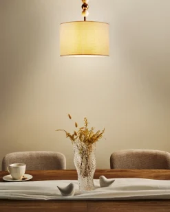 Lampadario LOKY Metallo Ottone/Beige