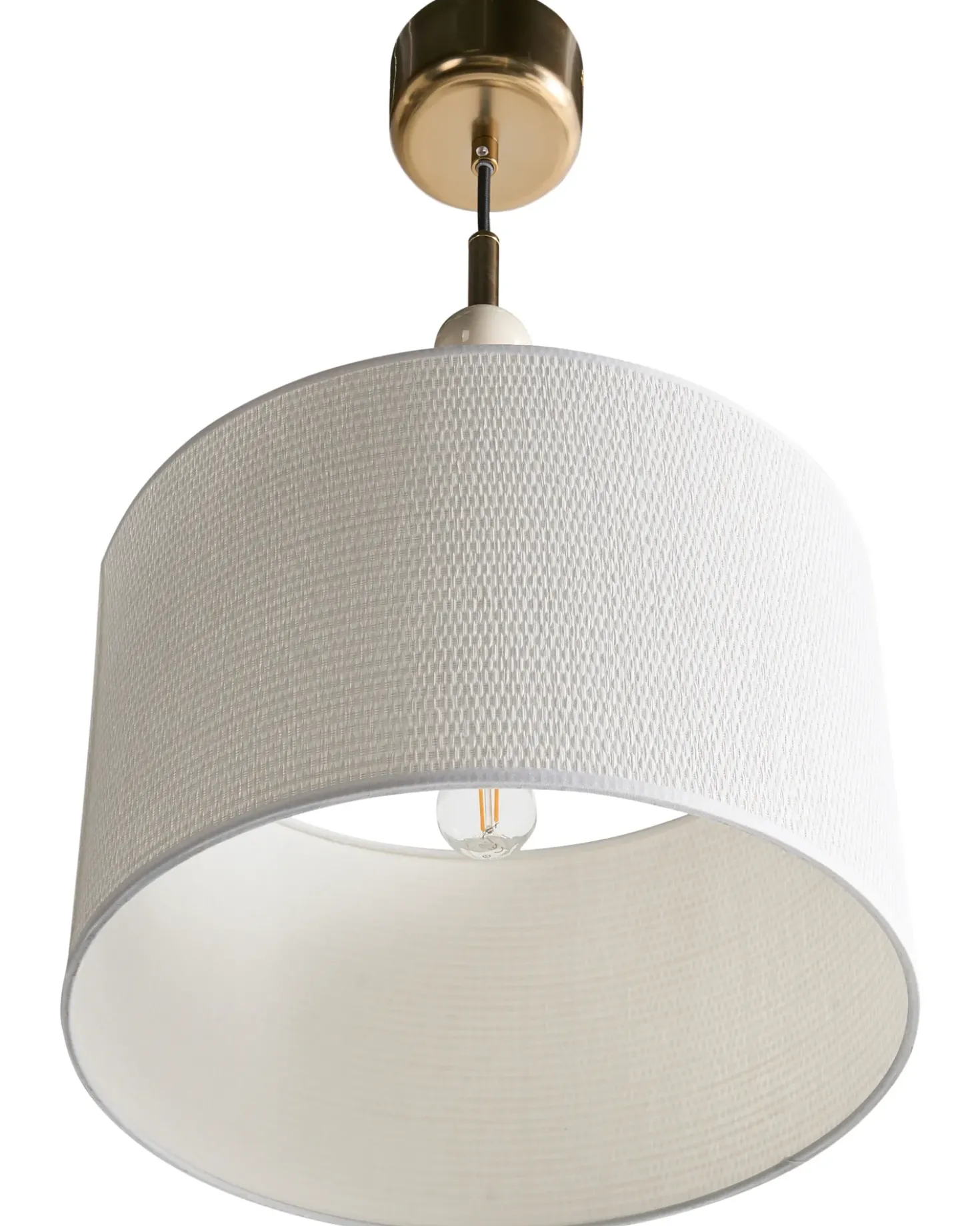 Lampadario LOKY Metallo Ottone/Beige