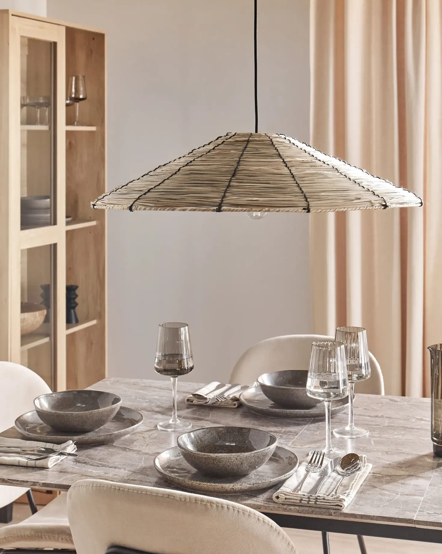 Lampadario LUAGAN Vimini Naturale