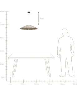 Lampadario LUAGAN Vimini Naturale