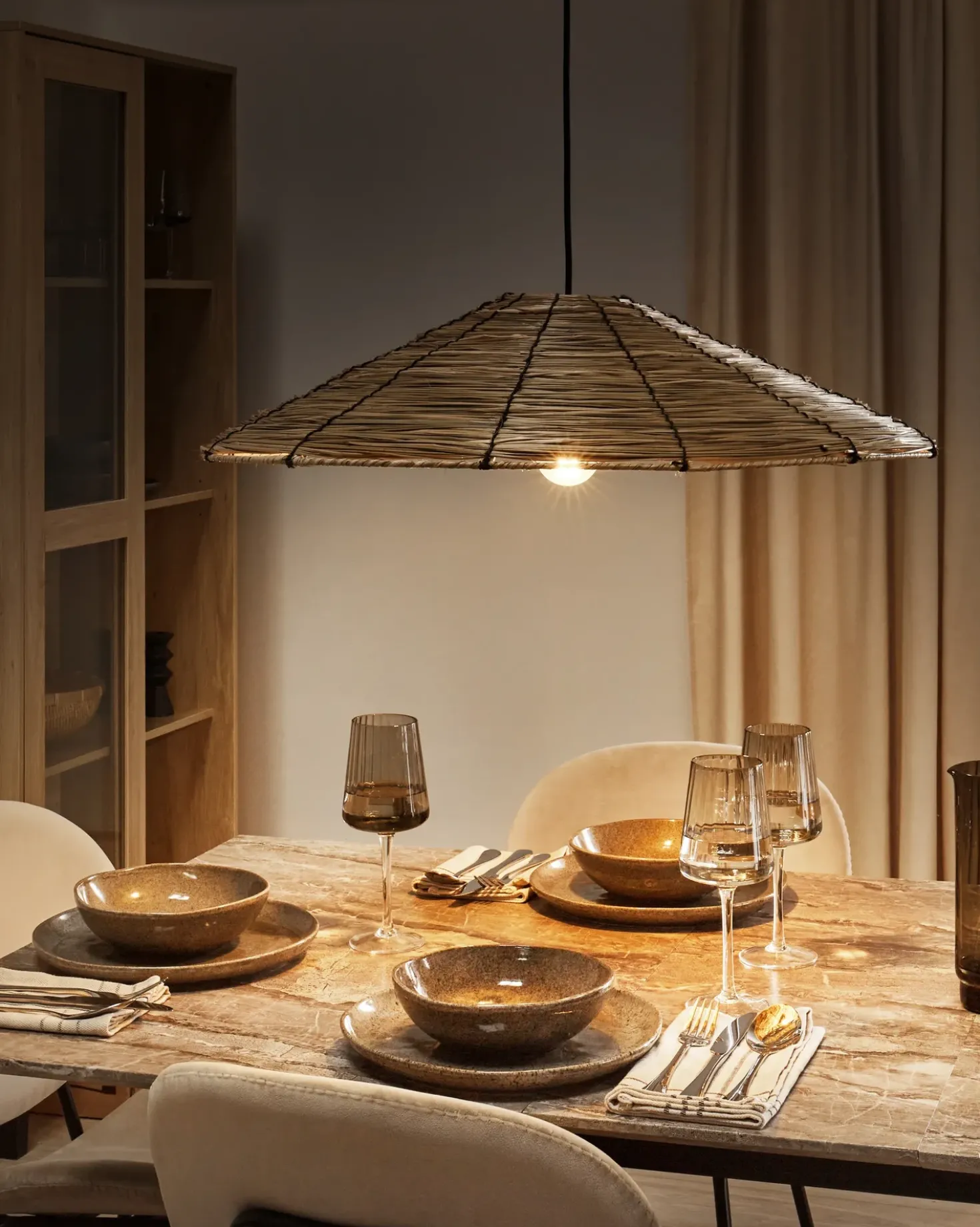 Lampadario LUAGAN Vimini Naturale