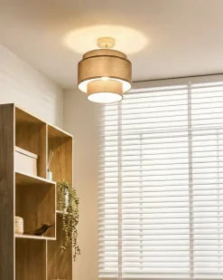 Lampadario LUKAGO Lino Marrone