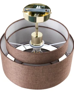 Lampadario LUKAGO Lino Marrone