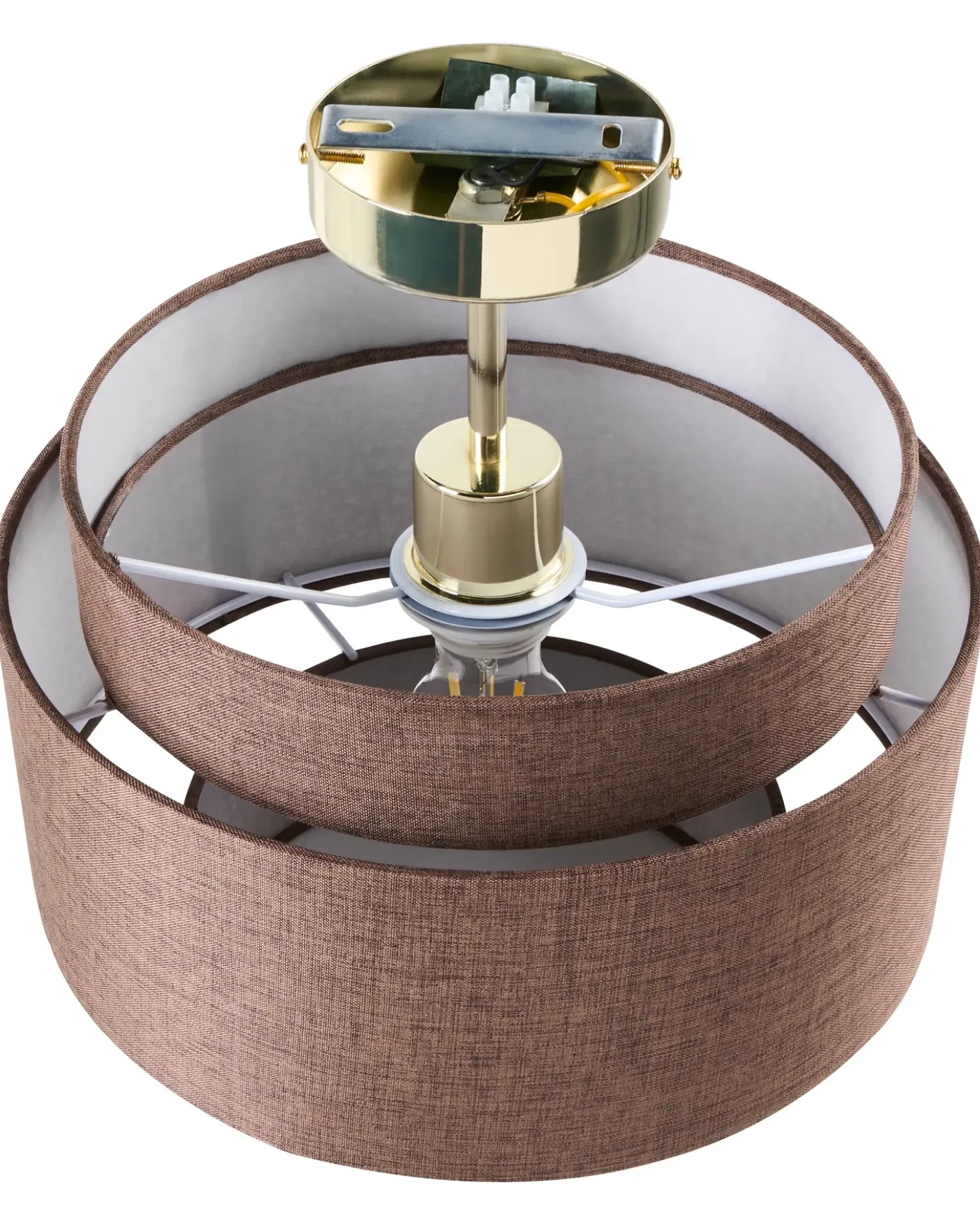 Lampadario LUKAGO Lino Marrone