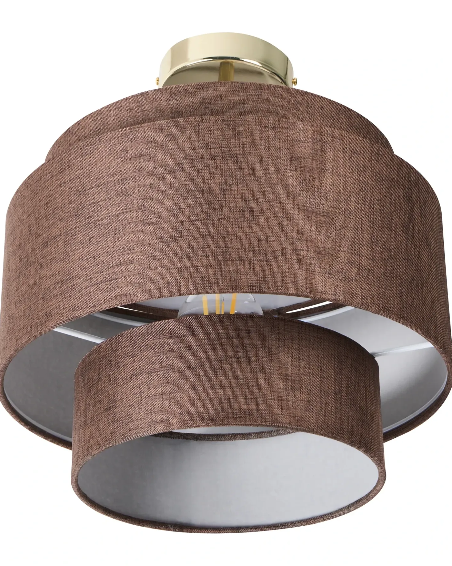 Lampadario LUKAGO Lino Marrone