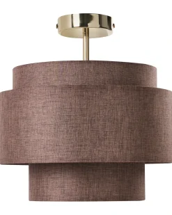 Lampadario LUKAGO Lino Marrone