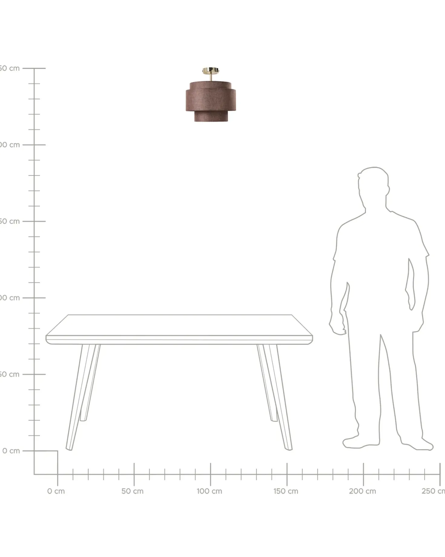 Lampadario LUKAGO Lino Marrone