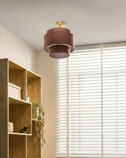Lampadario LUKAGO Lino Marrone