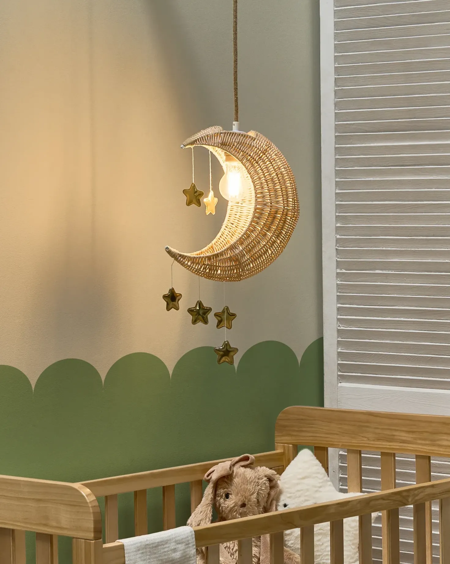 Lampadario Luna ORCHON Rattan Naturale