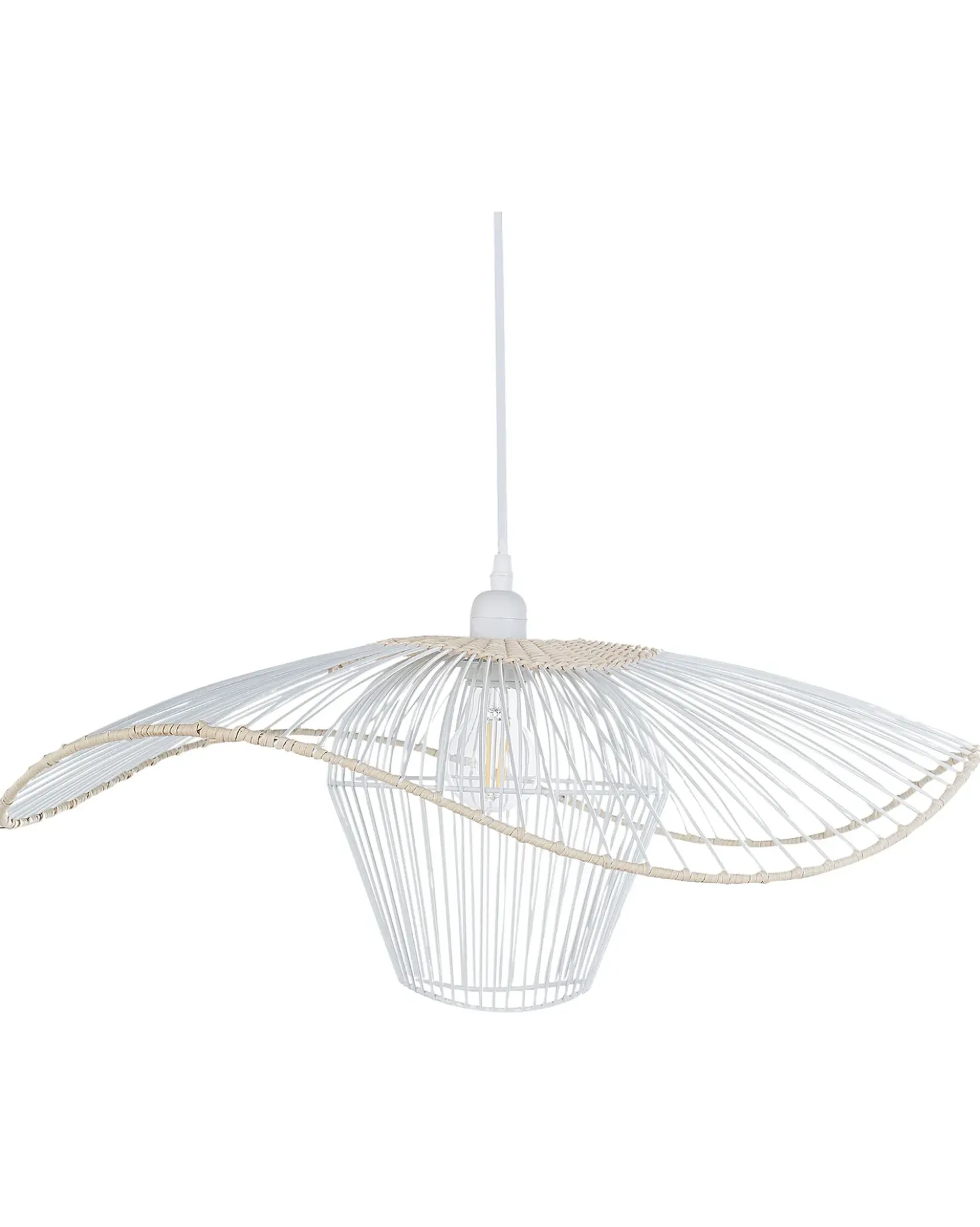 Lampadario LUNGA Metallo Bianco