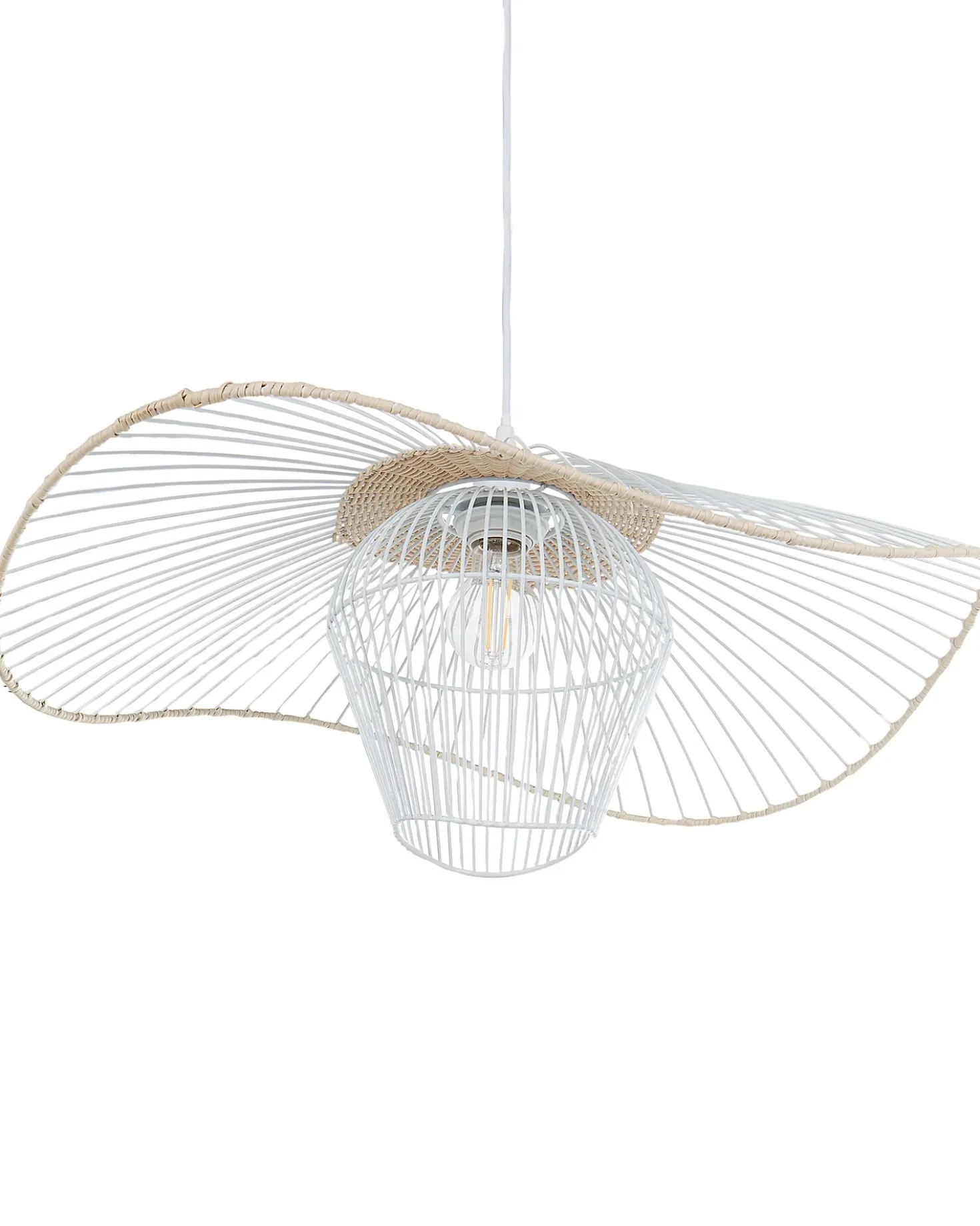 Lampadario LUNGA Metallo Bianco