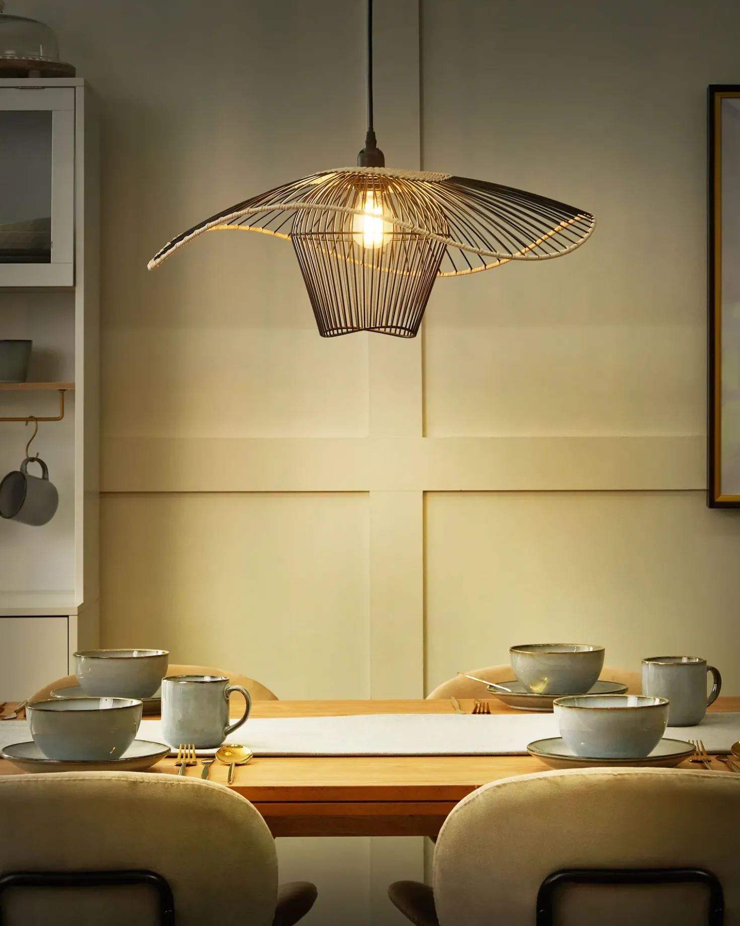 Lampadario LUNGA Metallo Nero