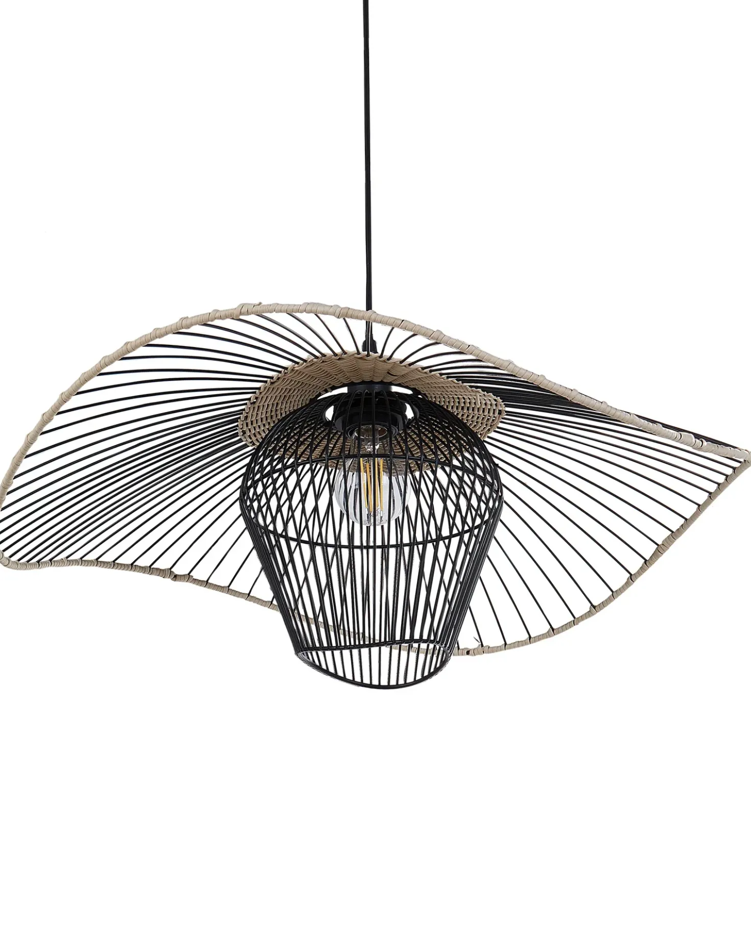 Lampadario LUNGA Metallo Nero