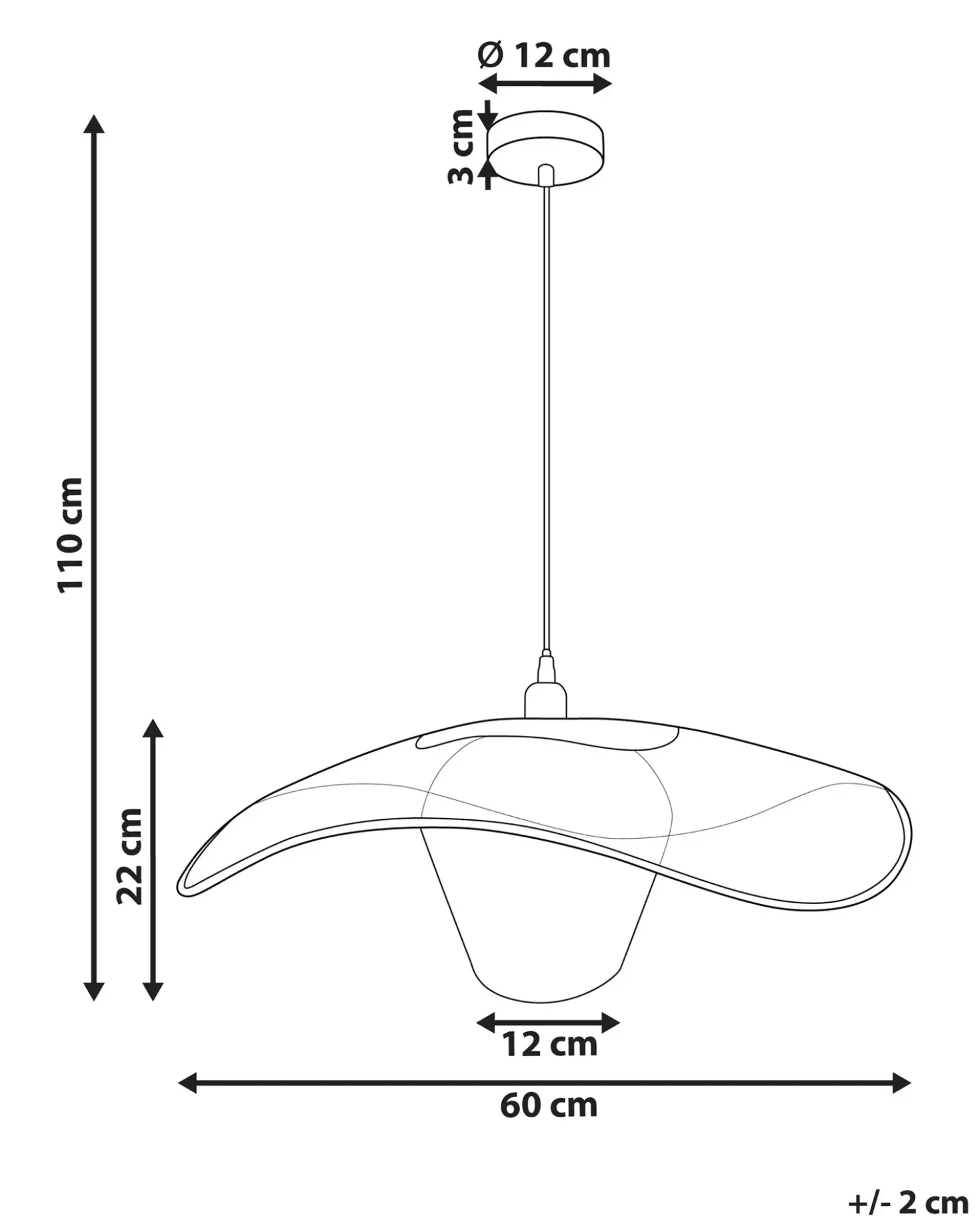 Lampadario LUNGA Metallo Nero