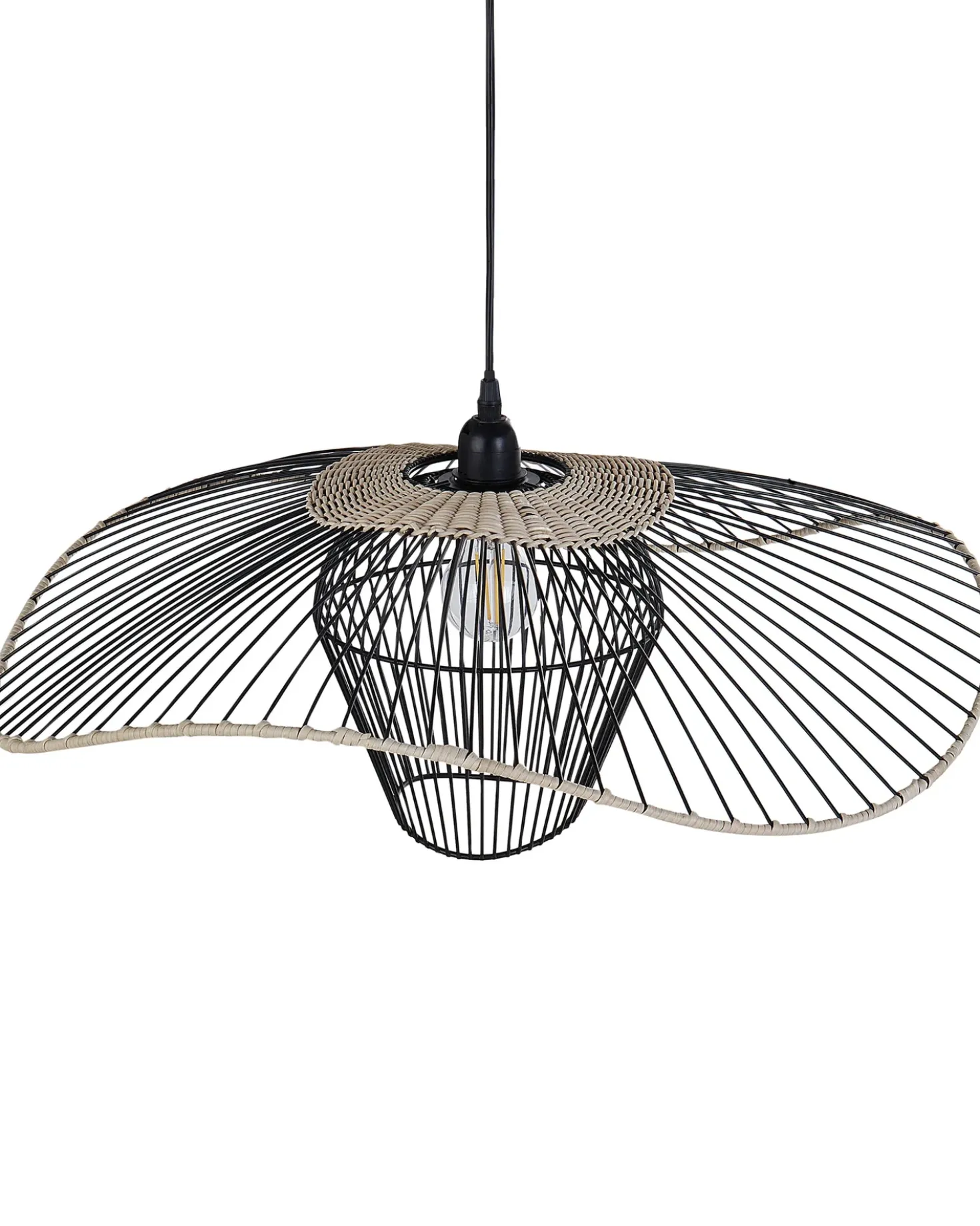 Lampadario LUNGA Metallo Nero