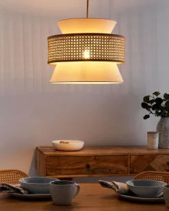 Lampadario LUYANO Rattan Beige