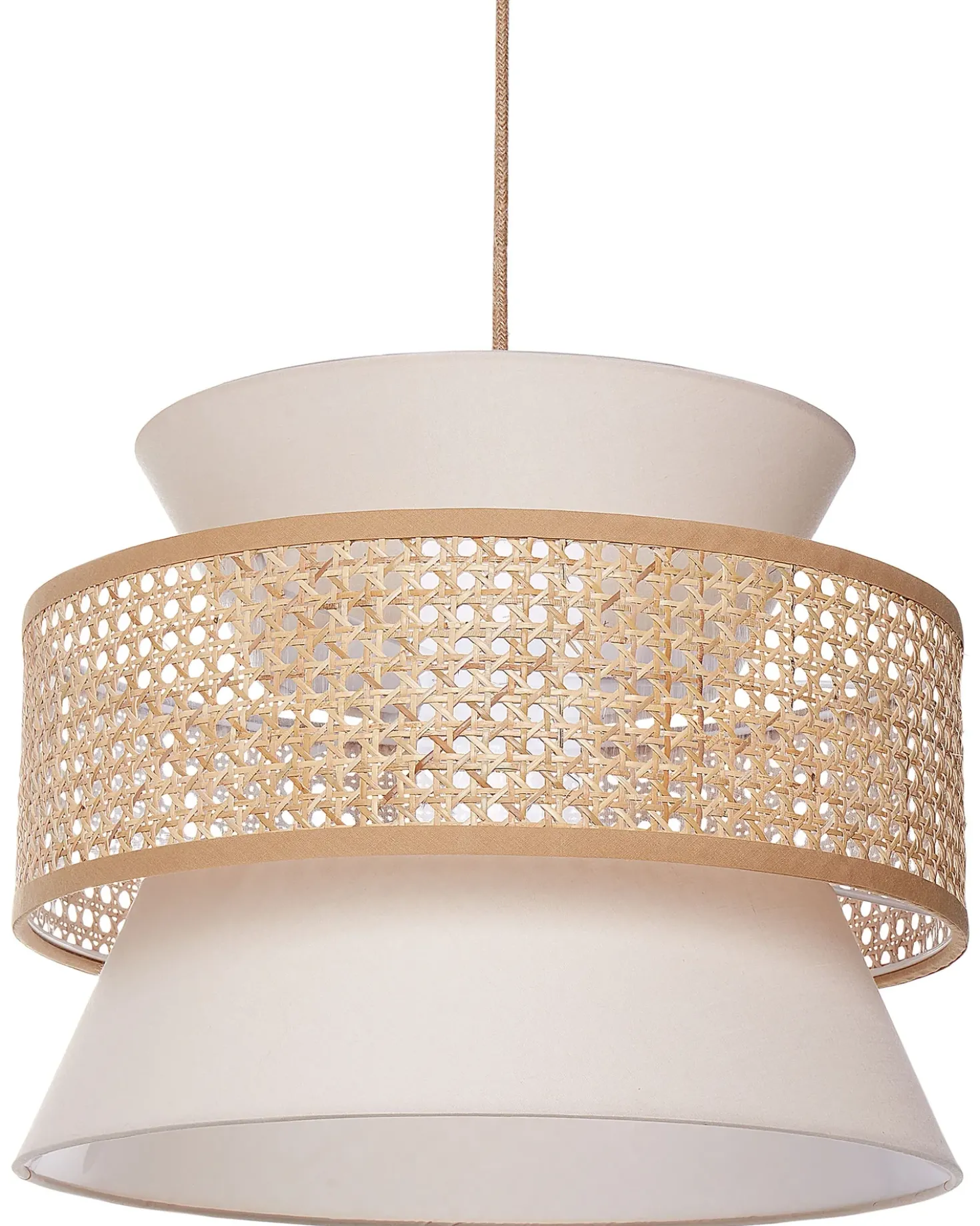 Lampadario LUYANO Rattan Beige
