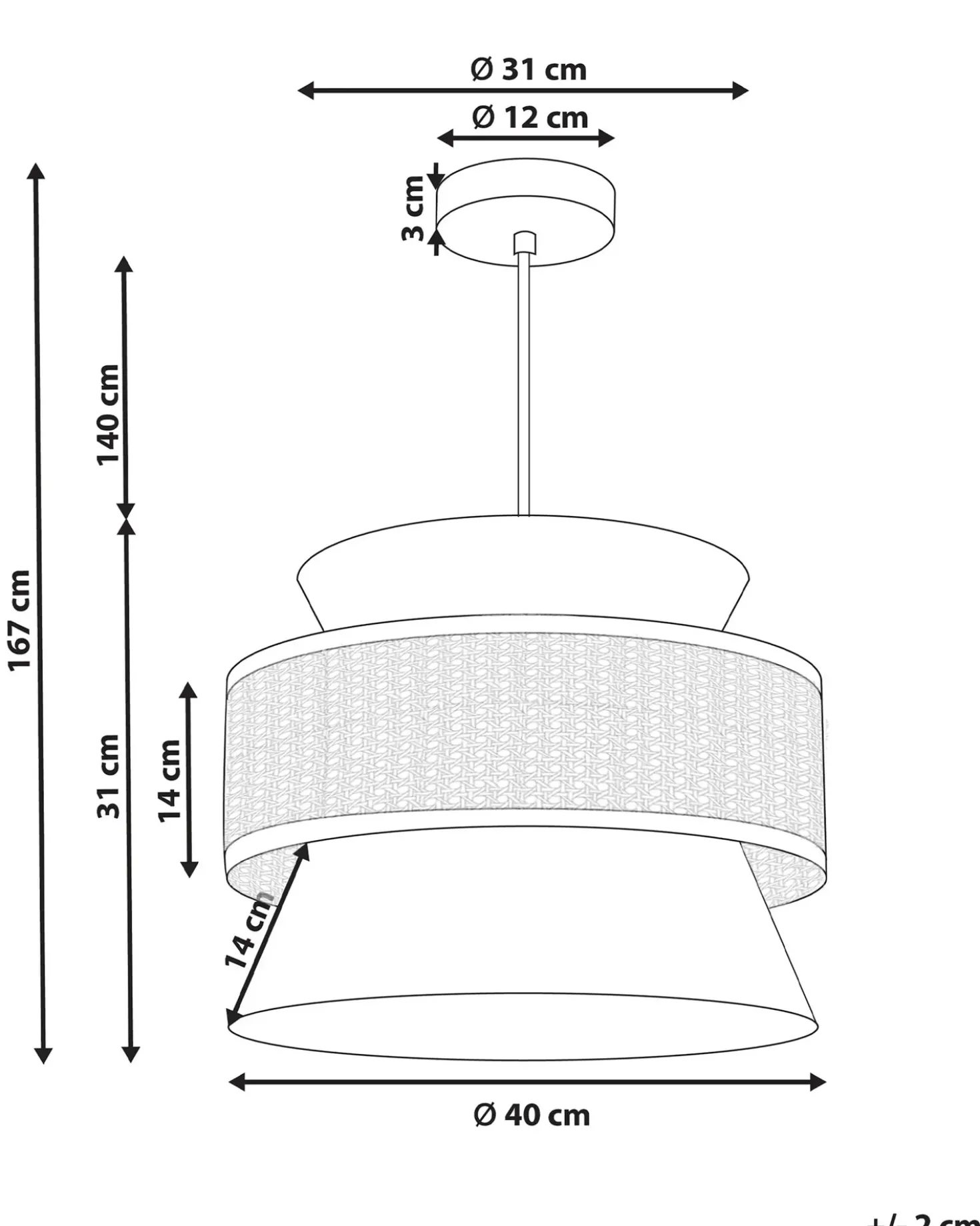 Lampadario LUYANO Rattan Beige