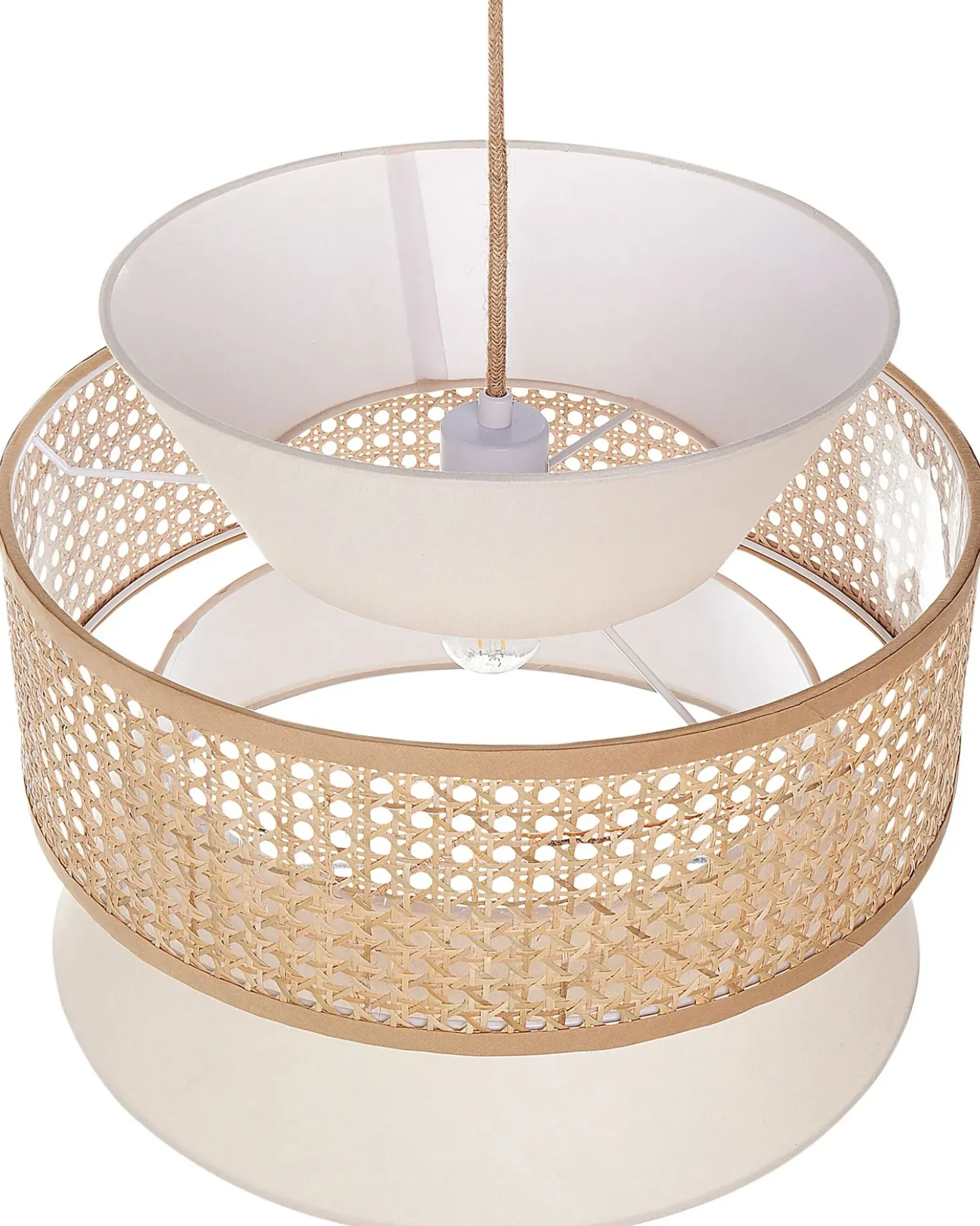 Lampadario LUYANO Rattan Beige