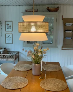 Lampadario LUYANO Rattan Beige