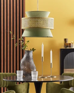 Lampadario LUYANO Rattan Verde chiaro