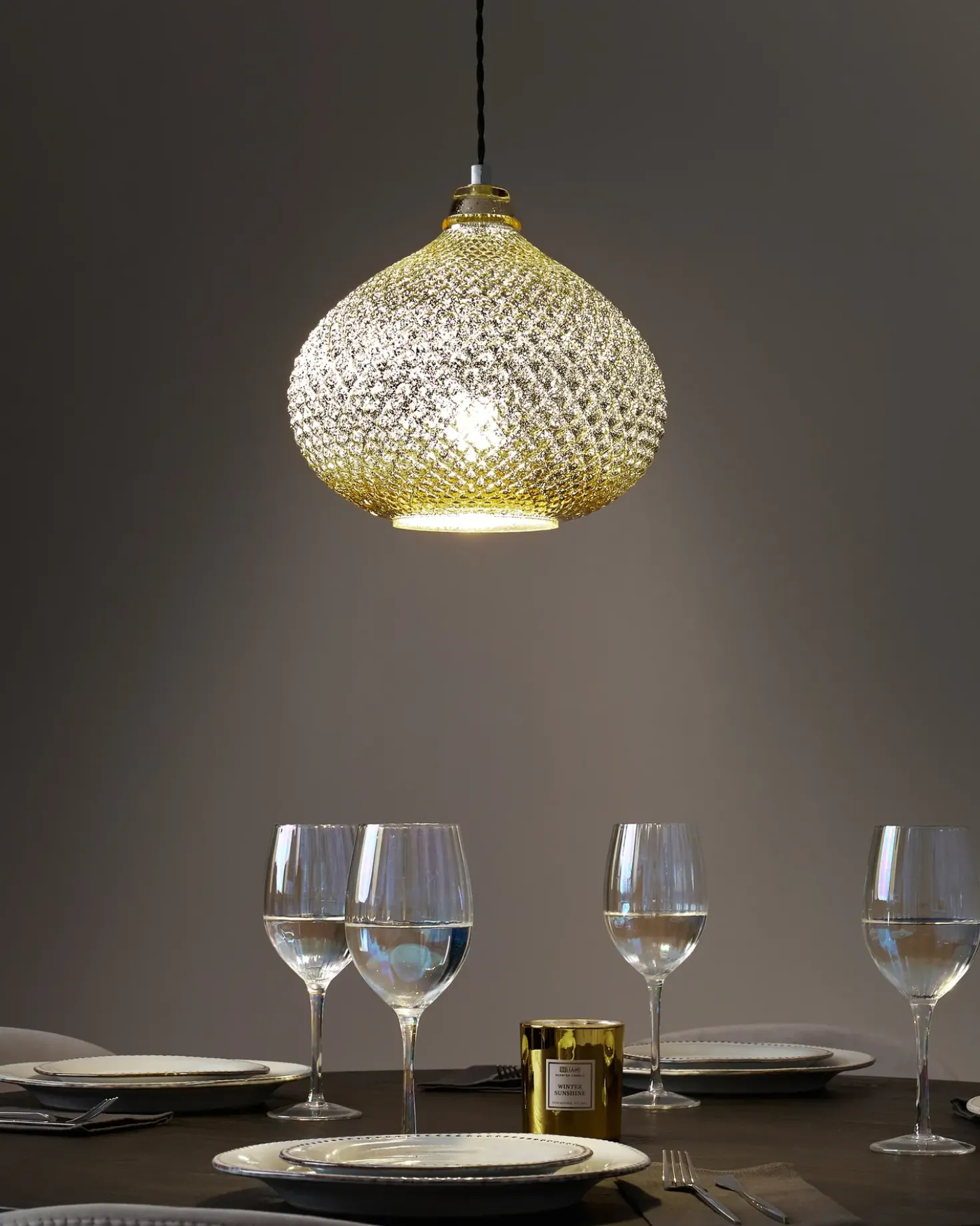 Lampadario MADON Vetro Oro