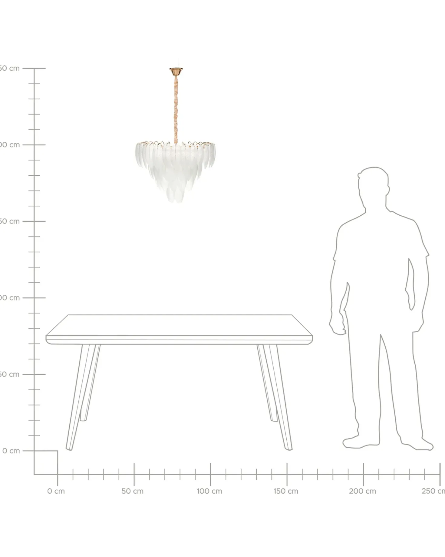 Lampadario MAHAICA Vetro Ottone