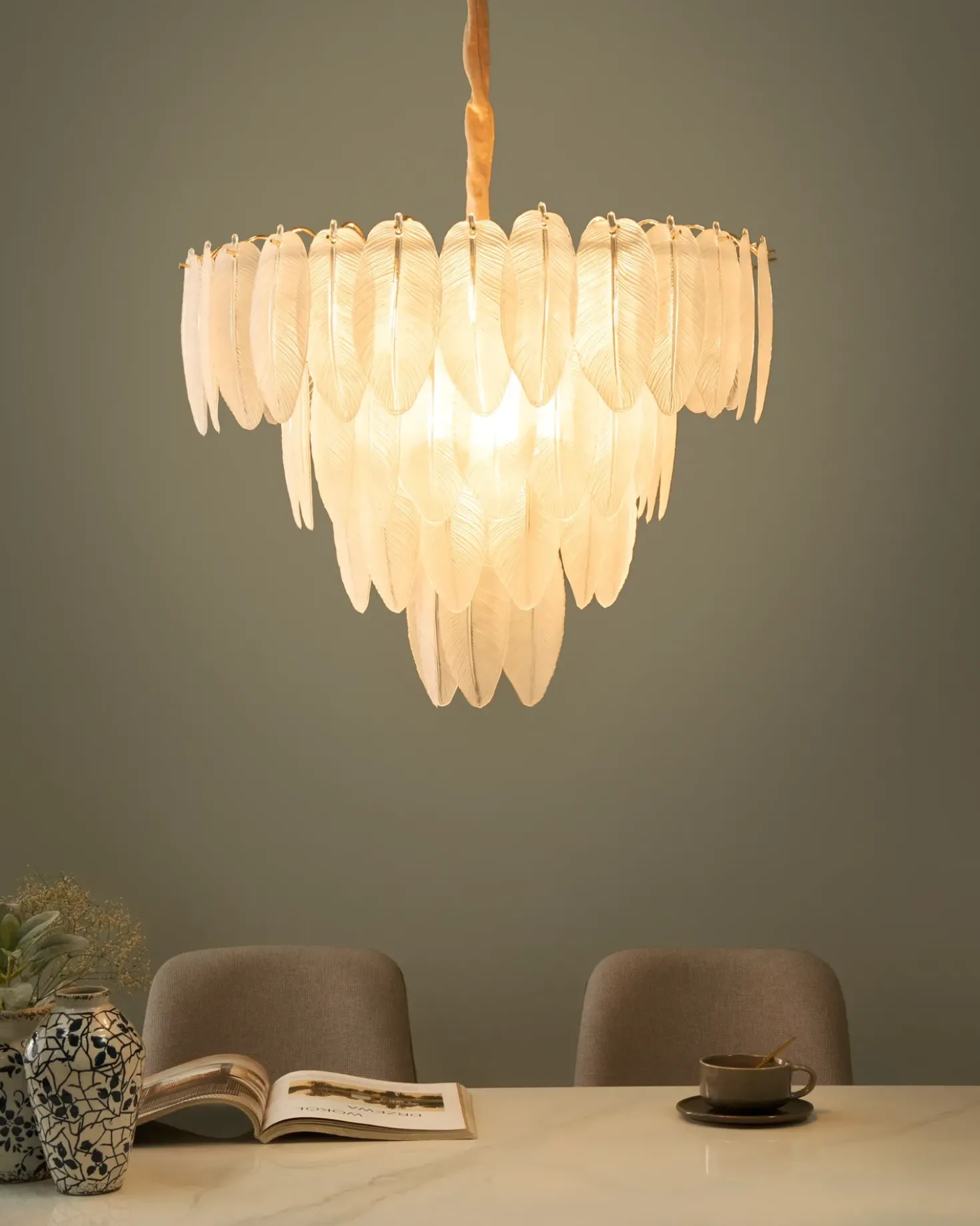 Lampadario MAHAICA Vetro Ottone