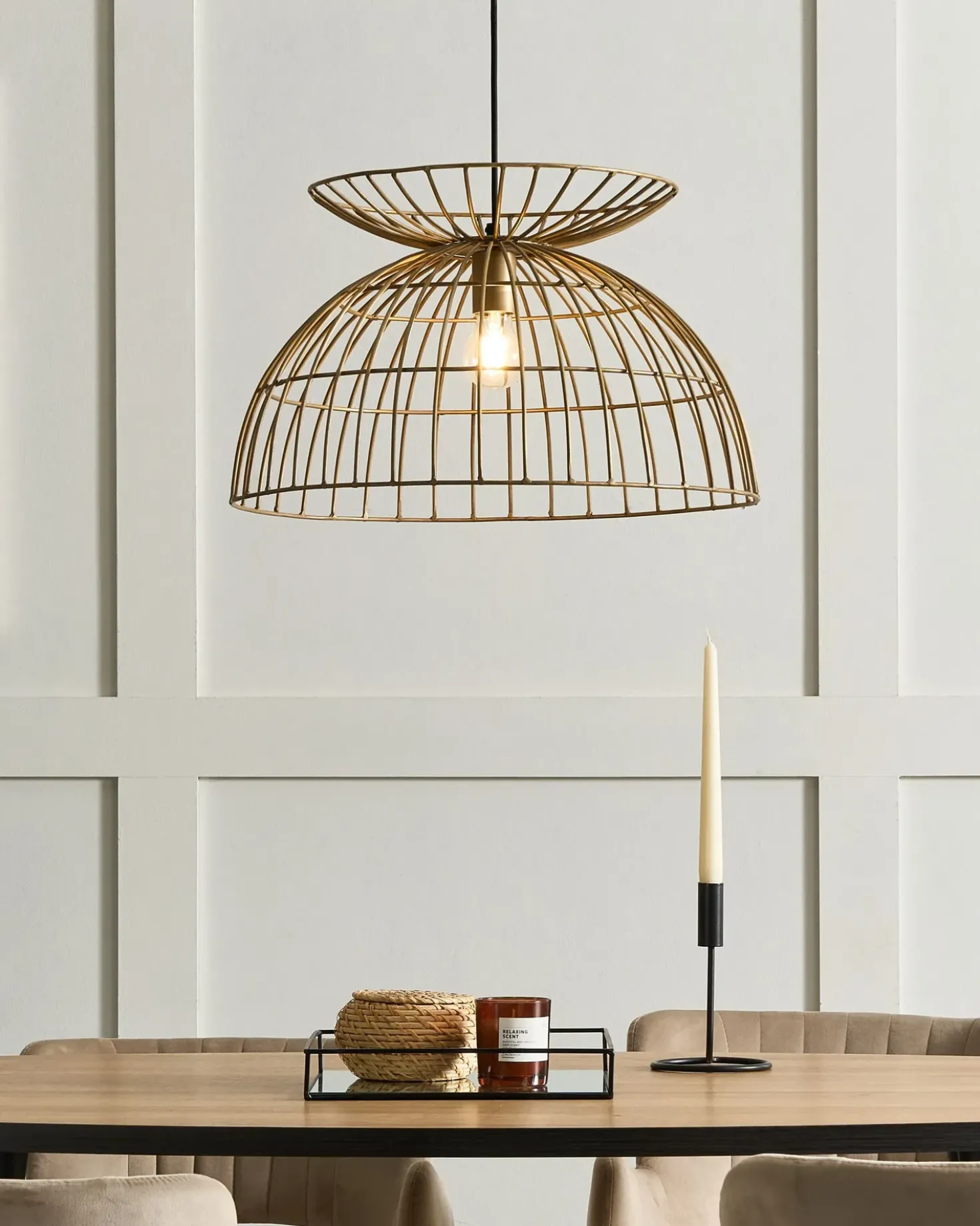Lampadario MAHANADI Metallo Ottone