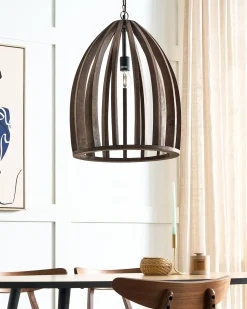 Lampadario MANAIR Legno di mango Marrone scuro