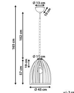 Lampadario MANAIR Legno di mango Marrone scuro