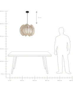 Lampadario MANINGA Corda di carta Marrone chiaro