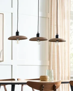 Lampadario MANJEERA Legno di mango Marrone scuro