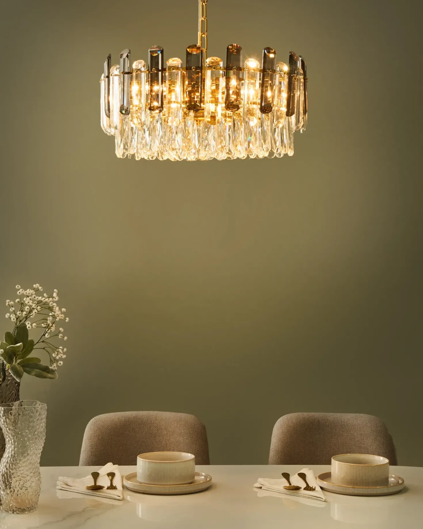 Lampadario MANTARO Vetro Oro