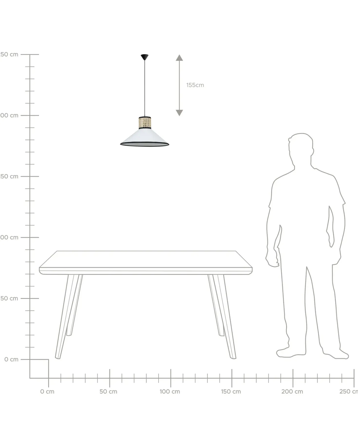 Lampadario MANTUA Rattan Bianco