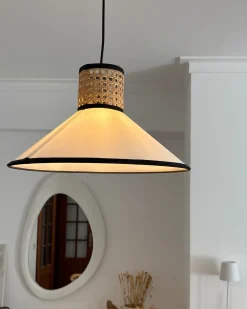 Lampadario MANTUA Rattan Bianco