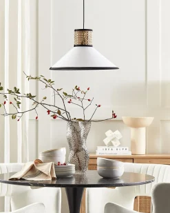 Lampadario MANTUA Rattan Bianco
