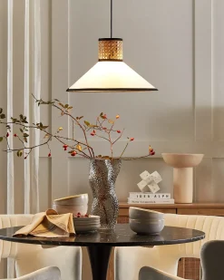 Lampadario MANTUA Rattan Bianco