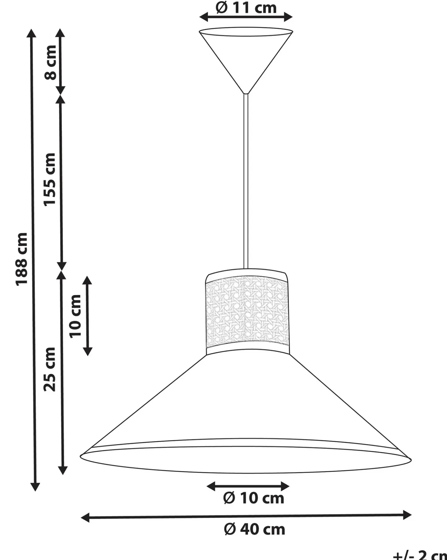 Lampadario MANTUA Rattan Bianco
